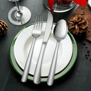 Ensemble de couverts en acier inoxydable de conception fantaisie avec poignée en émail blanc pour la maison et le mariage ensemble de couverts de vaisselle de table - Product Image 6