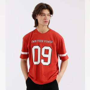 T-shirt de sport pour hommes de haute qualité 100% coton Logo personnalisé T-shirt surdimensionné T-shirt imprimé bouffant quantité minimale de commande bas du Pakistan T-shirts pour hommes - Product Image 1