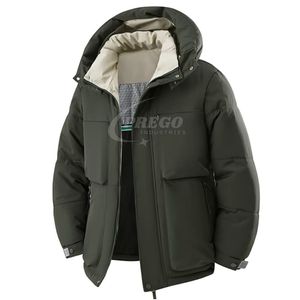 Veste matelassée décontractée pour homme, coupe ample, anti-bactérienne, coupe-vent, respirante, style streetwear, avec capuche et multiples poches sur le devant - Product Image 3