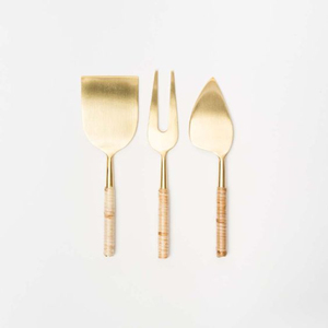 Fabuleux Design Fromage Ensemble Argenterie En Acier Inoxydable Matériel À La Main Dernière Arrivée Or Couleur PVD Enduit Admirable Look - Product Image 1
