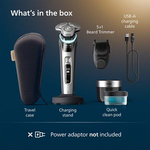Afeitadora Eléctrica con Sistema de Triple Cuchilla y Sensor de Piel, Cuchillas Dobles Giratorias 360°, Resistente al Agua IPX7, Mini Afeitadora para Barba, Función Húmeda/Seca - Product Image 4
