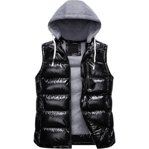 Logo sur mesure hommes hiver léger doudoune gilet imperméable gilet polyester bouffant rembourré sans manches bouffant gilet - Product Image 1