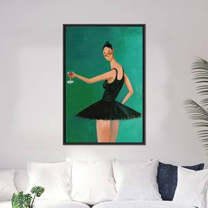 Kanye West Ballerina Print Canvas Art - Décoration murale moderne, toile encadrée noire - Product Image 1