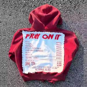 OEM et ODM Sweat à capuche zippé pour hommes avec procédé de sérigraphie à motifs de mode Sweatshirts personnalisés en gros - Product Image 2