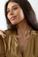 Collier délicat rond en or massif 14 carats avec diamant de laboratoire de 5 grammes, cadeau de mariage pour anniversaire, bijoux minimalistes unisexes