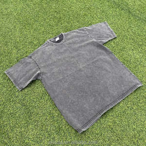 T-shirt pour homme surdimensionné imprimé en coton 100% de haute qualité, lavage à l'acide, avec motif, tissu respirant 280g - Product Image 4