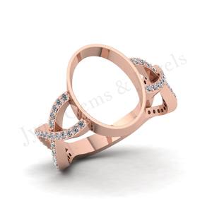 Vente en gros de bijoux en argent sterling semi-monté serti de bagues de fiançailles classiques fait à la main avec placage en or 14 carats - Product Image 2