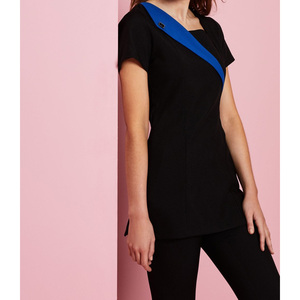 Uniforme de Trabajo Personalizado para Salón de Belleza y Spa, Blusa de Manga Corta con Diseño de Orquídea para Esteticistas y Masajistas - Product Image 5