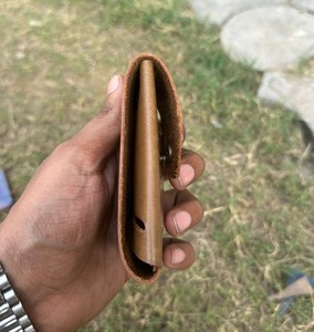 Porte-cartes à deux volets en cuir Crazy Horse de style vintage Portefeuille anti-vol RFID court avec effet pull-up en cire imprimée - Product Image 5