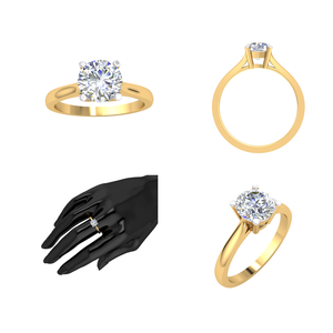 Señoras de alta demanda VS 18K Anillo de oro sólido Diamante cultivado en laboratorio Excelente claridad EF Cut IGI Certificado para regalo de compromiso India - Product Image 2