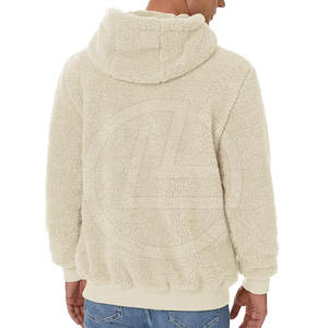 Sudadera con capucha de lana Sherpa para hombre con cierre de cremallera y forro de felpa cálido para clima frío Sudadera con capucha de lana Sherpa con bolsillo de canguro - Product Image 3