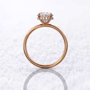 Alta calidad 14K oro 2Ct Oval Moissanite compromiso anillo de Diamantes Joyería de boda proveedor a granel exportación directa - Product Image 2