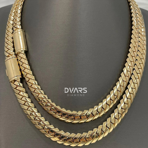 Collar de Cadena Cubana de Plata Maciza de 12 mm de Primera Calidad, Chapado en Oro de 18K, con Moissanita, Estilo Audaz y Elegante, de Plata de Ley Pesada para Hombre, para Bodas - Product Image 1