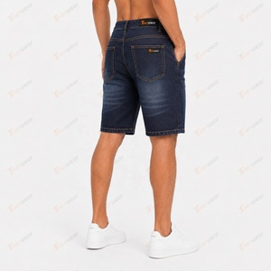 Pantalones cortos de mezclilla premium para hombre al por mayor, personalizados, de cintura alta, casuales, de verano, rasgados, desgastados, de algodón elástico. - Product Image 4