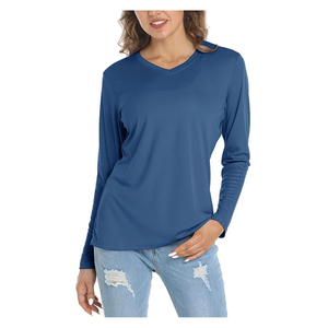 Camisas de manga larga personalizadas de fábrica para mujer UPF 50 + Camisas de protección solar para senderismo Pesca Entrenamiento Rash Guard - Product Image 3