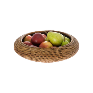 Plateau de service décoratif rond en rotin naturel de haute qualité, fait à la main, écologique, fabriqué au Vietnam - Product Image 1