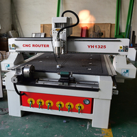 Machine de gravure sur bois CNC JX-1325 3/4 axes avancée avec accessoire rotatif pour la gravure de haute précision des pieds de table et de canapé, et des cylindres