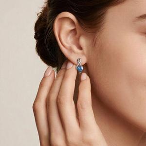 Jeulia Rose Gold Sterling Silver Custom Twist Heart <b>Stud</b> <b>Earrings</b> with Opal Diamond <b>Emerald</b> - Product Image 5