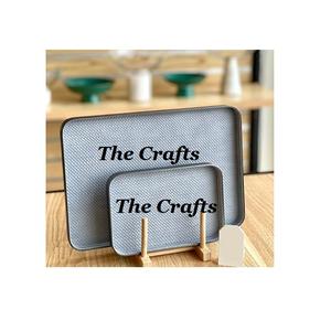 Juego de bandeja de servicio de color blanco y gris de hierro de 3 tamaños diferentes Bandeja de servicio de hostelería a precios atractivos - Product Image 3