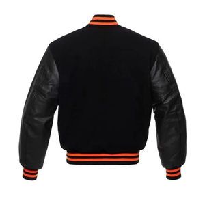 Best Design High Quality <b>Wool</b> Customized Body Genuine Leather <b>Arms</b> Letterman College baseball Varsity Jacket - Product Image 2
