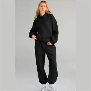 Premium Quality Plus Size Women Hooded Anti-Bacterial Tracksuits Autumn Custom Screen Print 2 Piece <b>Hoodie</b> Pant Set Casual - Product Image 4