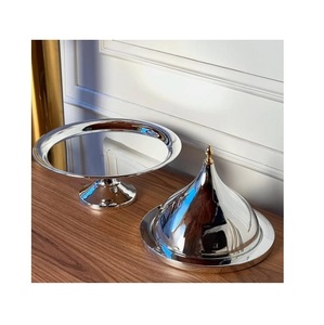 Set Of 2 Different Sizes <b>Cake</b> Server With Lid Round Shape Wooden <b>Cake</b> Server With <b>Glass</b> Cover And MOP Knob - Product Image 6