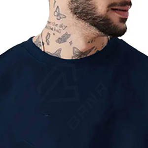 Camiseta de calle de gran tamaño para hombre de alta calidad, logotipo estampado de peso pesado, longitud personalizada, larga - Product Image 4