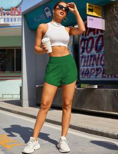 Short femme short athlétique taille haute short élastique imperméable de gymnastique et d'entraînement avec poche pour la course et le sport - Product Image 4