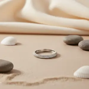 Anillo de Boda de Plata 925 de Moda para Mujer, Chapado en Oro Rosa, Incrustaciones de Rodio, Engaste de Garra, Material de Oro Blanco, Excelente Idea de Regalo - Product Image 2