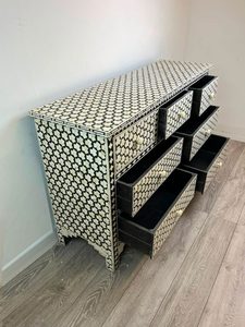 Table console en incrustation d'os Nouveau tiroir en incrustation d'os en résine Meubles de maison - Product Image 3