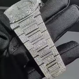 Haute qualité VVS Moissanite diamant glacé Hip Hop Bling Bustdown montres-bracelets D couleur Style montre pour hommes femmes - Product Image 3