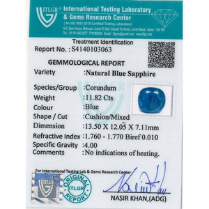 Saphir bleu naturel 11,82 carats, pierre précieuse facettée, calibrée, 10 mm, pierre bleu royal, hauteur 6 mm, largeur 8 mm, traitée thermiquement - Product Image 4