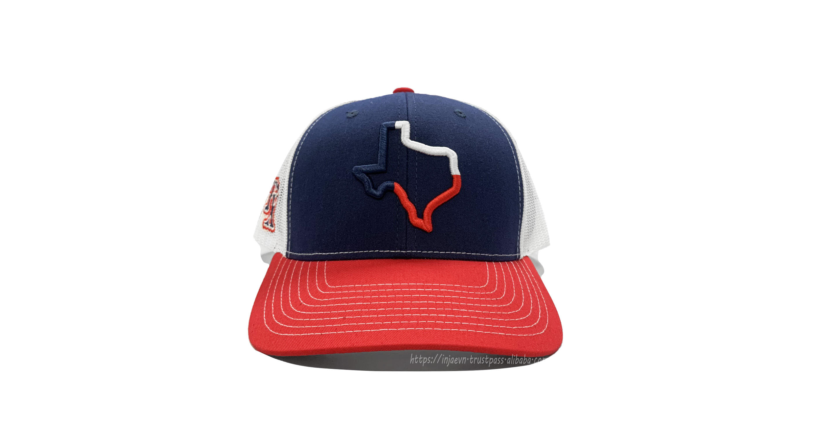 Rojo/azul marino/malla blanca