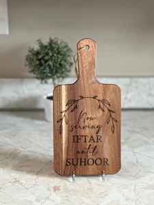 Plateau en bois pour Suhoor et Iftar Design élégant Parfait pour servir les repas, les dattes, les bonbons et le présentoir de table du Ramadan - Product Image 3