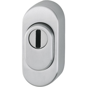 HOPPE Rosette de protection E55S-ZA en acier inoxydable F69 ovale avec couvercle cylindrique 16 mm d'épaisseur pour tringles à rideaux, rails et accessoires - Product Image 1