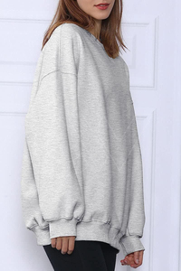 Haute qualité femmes sweats surdimensionnés polaire col rond pull chandails décontracté confortable automne mode tenues vêtements - Product Image 3