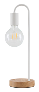 Lampada da tavolo bianca con base in legno E27 (F-Bright 1950925-BL) - Product Image 1