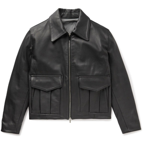 New Style Leather Men's Motorcycle Jacket Spring and Autumn Leather Jacket Embroidery Loose Baseball Leisure Leather Jacket - Product Image 1