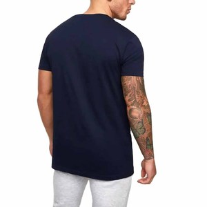 High Street Style Hombres Casual Algodón Poliéster Punto Cuello redondo Camisetas Manga corta Color sólido Liso en blanco Venta al por mayor - Product Image 3