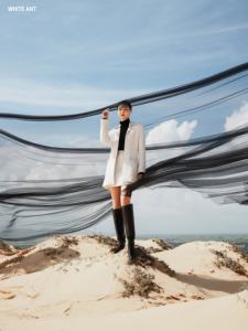 Tissu de couette en coton biologique Prix de gros Vestes pour femmes BLANCHES Mode féminine Veste matelassée SUZY de haute qualité perlée à la main - Product Image 3