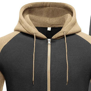 Ensemble de survêtement décontracté pour hommes, à manches longues, à capuche, en polyester, avec fermeture éclair, écologique, pour la saison d'automne, avec logo frontal - Product Image 5