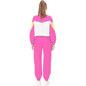 Conjunto deportivo de poliéster de color sólido para mujer, con cremallera, para gimnasio y correr, cómodo y elegante, de dos piezas. - Product Image 3