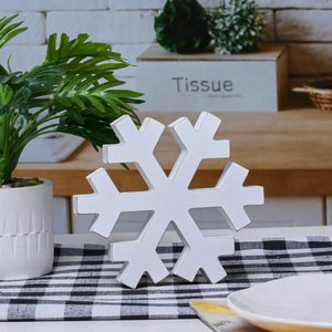Adornos Navideños de Madera con Forma de Copo de Nieve, Decoración Navideña de Mesa, Copo de Nieve de Madera a Precio Económico - Product Image 4