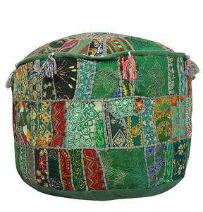 Pouf brodé à la main pouf pouf bohème chambre décor Vintage Patchwork sièges pouf sol oreiller couvre - Product Image 1