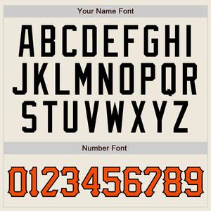 Camiseta de béisbol auténtica negra personalizada a rayas naranja-negra - Product Image 3