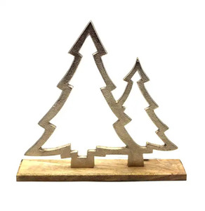 Decoración de mesa de Reno navideño hecha a mano, estilo popular con base de hierro y madera, acabado de latón - Product Image 4