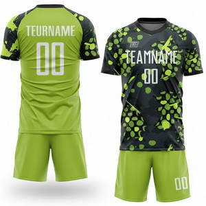 Conjunto de Uniforme de Fútbol Personalizado Sublimado, Transpirable, de Malla, Incluye Camiseta Ligera 100% Poliéster y Pantalones Cortos a Juego con Elástico - Product Image 1