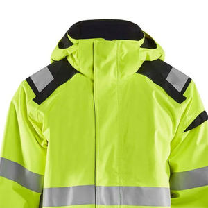 Traje de construcción de seguridad del fabricante OEM, chaquetas de alta visibilidad para el verano, ropa de trabajo de algodón con logotipo frontal, cuello levantado, estilo informal - Product Image 6
