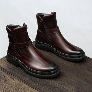 Bottes en cuir de mouton marron de luxe, au-dessus du genou, avec surface imperméable et doublure anti-humidité pour le froid et les occasions formelles - Product Image 1