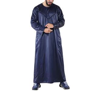 Personalizado bordado marrón hombres Thobe musulmán árabe islámico ropa de talla grande transpirable al por mayor con logotipo personalizado - Product Image 4